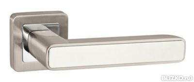 Ручка для межкомнатной двери MARS QR SN/WH-19 матовый никель/белый