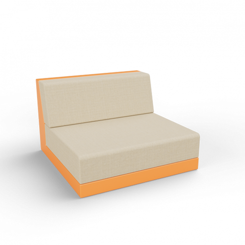 Диван Quarter modular средний с подушками оранжевый / аксессуар бежевый