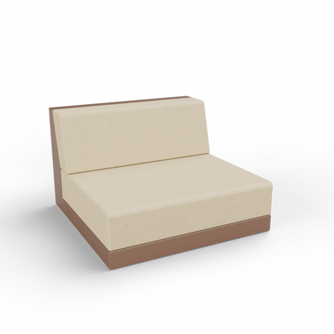 Диван Quarter modular средний с подушками коричневого цвета / аксессуар бежевый