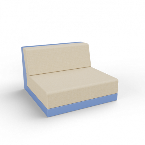 Диван Quarter modular средний с подушками синий / аксессуар бежевый
