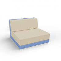Диван Quarter modular средний с подушками синий / аксессуар бежевый