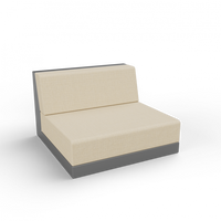 Диван Quarter modular средний с подушками черный / аксессуар бежевый