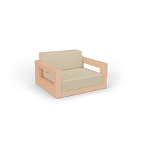 Кресло Quarter lounge с подушками терракотовый / аксессуар бежевый