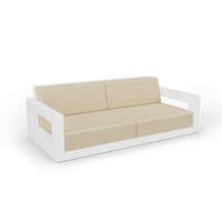 Диван Quarter lounge с подушками белый / аксессуар бежевый