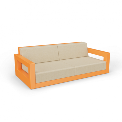 Диван Quarter lounge с подушками оранжевый / аксессуар бежевый