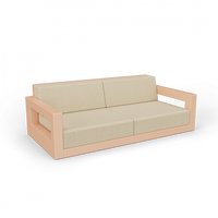 Диван Quarter lounge с подушками терракотовый / аксессуар бежевый