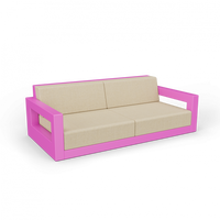 Диван Quarter lounge с подушками фиолетовый / аксессуар бежевый