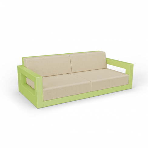 Диван Quarter lounge с подушками зеленый / аксессуар бежевый