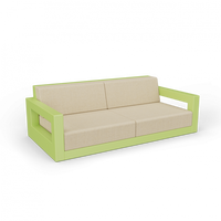 Диван Quarter lounge с подушками зеленый / аксессуар бежевый