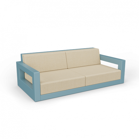 Диван Quarter lounge с подушками бирюзовый / аксессуар бежевый