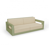 Диван Quarter lounge с подушками темно-зеленый / аксессуар бежевый
