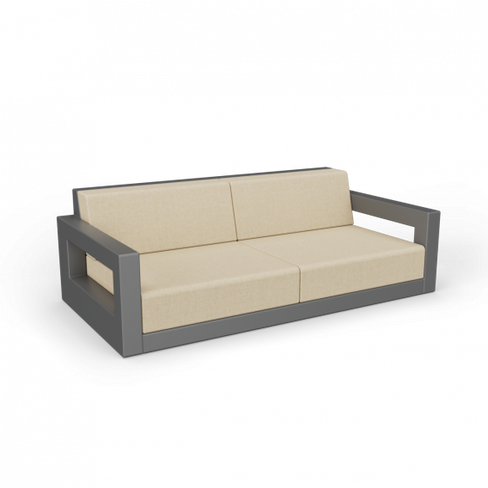 Диван Quarter lounge с подушками черный / аксессуар бежевый
