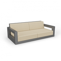 Диван Quarter lounge с подушками черный / аксессуар бежевый
