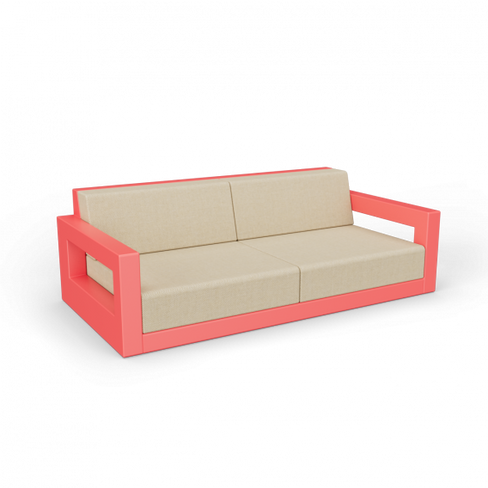 Диван Quarter lounge с подушками красный / аксессуар бежевый