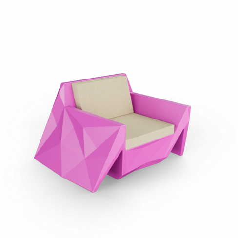 Кресло Quaro с подушками фиолетовый / аксессуар бежевый