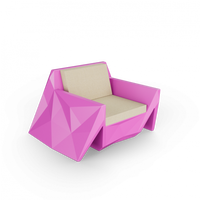 Кресло Quaro с подушками фиолетовый / аксессуар бежевый