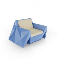 Кресло Quaro с подушками синий / аксессуар бежевый