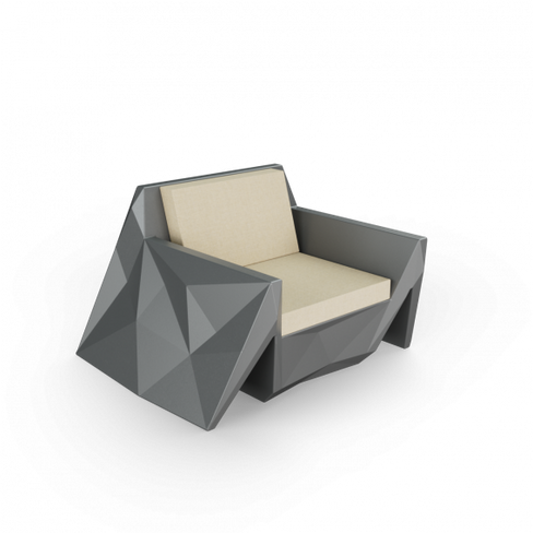 Кресло Quaro с подушками черный / аксессуар бежевый