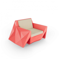 Кресло Quaro с подушками красный / аксессуар бежевый