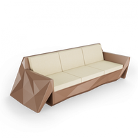 Диван Quaro с подушками коричневый / аксессуар бежевый