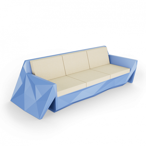 Диван Quaro с подушками синий / аксессуар бежевый