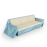 Диван Quaro с подушками бирюзовый / аксессуар бежевый