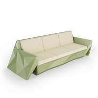 Диван Quaro с подушками темно-зеленый / аксессуар бежевый