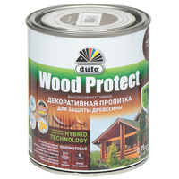 Пропитка Dufa, Wood Protect, для дерева, белая, 0.75 л