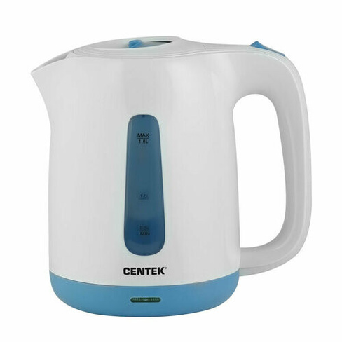 Чайник Centek CT-0044, 1,8 л, 2,2кВт, съёмный фильтр, окно уровня воды, пластик CENTEK
