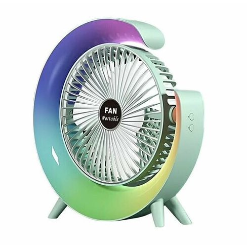 Настольный вентилятор / Настольный вентилятор с 3 скоростями вращения и яркой подсветкой охлаждающим вентилятором, светл