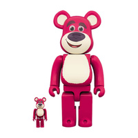 Набор фигурок Bearbrick Rozzo 100% & 400%, 2 предмета, розовый/бежевый/фиолетовый