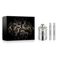 Azzaro Wanted Intense Men's Cologne Gift Set 3-Piece Holiday Set Full Size + Travel Size Fragrances Woody Aromatic Spicy