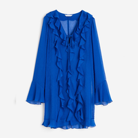 Платье H&M Flounced Chiffon, синий