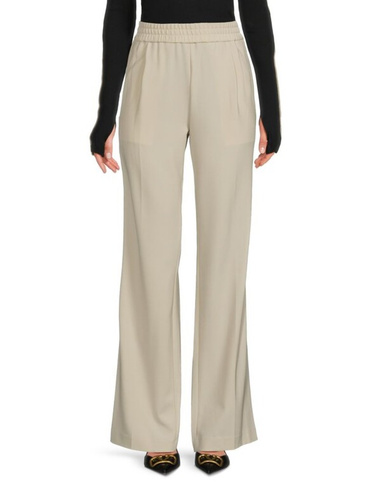 Широкие брюки из смесовой шерсти с логотипом Helmut Lang, цвет Hazel