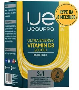 UESUPPS Ultra Energy Витамин D3 2000МЕ Капсулы 240 шт ULTRA ENERGY SUPPLEMENTS TRADING L.L.C
