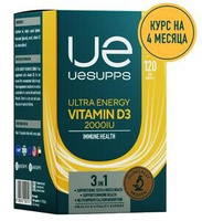 UESUPPS Ultra Energy Витамин D3 2000МЕ Капсулы 120 шт ULTRA ENERGY SUPPLEMENTS TRADING L.L.C