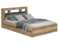 Двуспальная кровать Прима Дуб Каньон / Графит, 140х200 см, С основанием настил