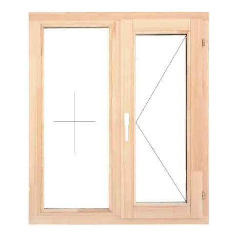 Окно деревянное двустворчатое сосна 1160x970 мм (ВхШ) однокамерный стеклопакет цвет натуральный Без бренда None