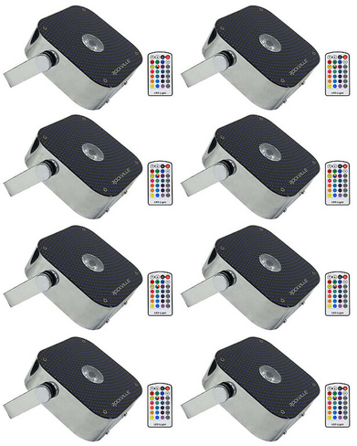 Комплект 8 Rockville MINI RF1 RGBWA + UV DJ/Party LED Wash Lights сталь + RF Remotes 8 MINI RF1