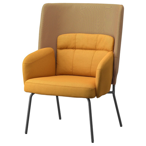 БИНГСТА Кресло с высокой спинкой, Виссле темно-желтый/Кабуса темно-желтый BINGSTA IKEA