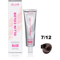 OLLIN Professional Color Platinum Collection перманентная крем-краска для волос, 7/12 русый пепельно-фиолетовый