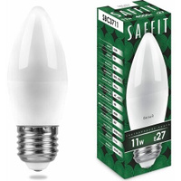 Лампа светодиодная LED 11вт Е27 белый матовая свеча (SBC3711) Saffit