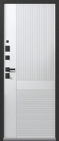 Входная дверь LUX-8 Серый муар + Распил графит - Кашемир белый