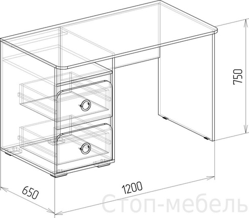 Модуль №1 Стол компьютерный, белый глянец