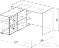 Модуль №2**Стол компьютерный, белый глянец