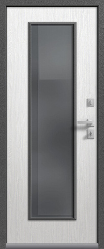 Входная дверь для дома Т-2 Premium Антрацит муар - Софт ясень белый- Цвет стекла Grey