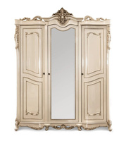 Шкаф 3-х створчатый с зеркалом Джоконда крем глянец