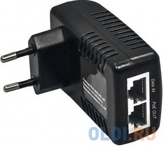 PoE-инжектор Fast Ethernet на 1 порт. Совместим с оборудованием PoE IEEE 802.3af. Мощность PoE на порт - до 15.4W. Напря