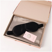 Комплект шелковая наволочка Оливия 50х70 на молнии и шелковая маска для сна Ночь в подарочной коробке