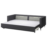 ЛАНДСКРОНА 3 дивана-кровати с откидной спинкой, Гуннаред темно-серый/металл LANDSKRONA IKEA